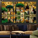 Gustav Klimt Golden Cityscape Wall Art Canvas Print,