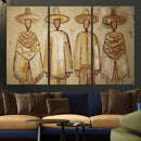 Mexican Folk Art Canvas Wall Art, Charro Poncho Sombrero Painting Print, Neutral Beige Boho Decor, Southwestern Impasto Style, Living Room Art by MyGreatCanvas | Canvas Wall Art Prints | Photo Prints & Wall Decor