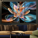 Fractal Lotus Canvas Wall Art, Blue Orange Glowing Flower Abstract Print, Modern Zen Meditation Room Decor, Ethereal Digital Art, Living Room by MyGreatCanvas | Canvas Wall Art Prints | Photo Prints & Wall Decor