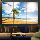 Tropical Beach Canvas Wall Art, Palm Tree Ocean Photo Print, Coastal Living Room Decor, Turquoise Sea Beach House Art, Summer Wall Art by MyGreatCanvas | Canvas Wall Art Prints | Photo Prints & Wall Decor