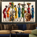 African Folk Art Canvas Wall Art, Colorful African Women Village Painting Print, Tribal Ethnic Home Decor, Vibrant African Art, Living Room by MyGreatCanvas | Canvas Wall Art Prints | Photo Prints & Wall Decor