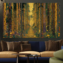Gustav Klimt Style Forest Canvas Wall Art, Golden Forest Path Floral Art Nouveau Print, Enchanted Woodland Decor by MyGreatCanvas | Canvas Wall Art Prints | Photo Prints & Wall Decor