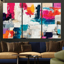 Blue Teal Abstract Canvas Wall Art, Modern Textured Painting Print, Navy Orange White Contemporary Art, Neutral Living Room Decor, Office Art by MyGreatCanvas | Canvas Wall Art Prints | Photo Prints & Wall Decor