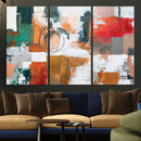 Blue Teal Abstract Canvas Wall Art, Modern Textured Painting Print, Navy Orange White Contemporary Art, Neutral Living Room Decor, Office Art by MyGreatCanvas | Canvas Wall Art Prints | Photo Prints & Wall Decor