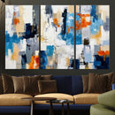 Blue Teal Abstract Canvas Wall Art, Modern Textured Painting Print, Navy Orange White Contemporary Art, Neutral Living Room Decor, Office Art by MyGreatCanvas | Canvas Wall Art Prints | Photo Prints & Wall Decor