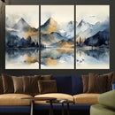 Lake Abstract Mountain Wall Art Canvas Print