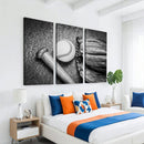Vintage Baseball Glove and Bat Sports Wall Art Canvas,