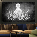 Black White Octopus Wall Art Canvas Print by MyGreatCanvas | Canvas Wall Art Prints | Photo Prints & Wall Decor