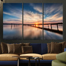 Wooden Pier on Seascape and Sunset Wall Art Canvas Print by MyGreatCanvas | Canvas Wall Art Prints | Photo Prints & Wall Decor