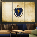 Massachusetts Flag Wall Art Canvas Print