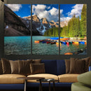 Moraine Lake 3-Panel Wall Art, Majestic Mountain and Lake by MyGreatCanvas | Canvas Wall Art Prints | Photo Prints & Wall Decor