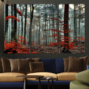Autumn Forest Wall Art – Enchanting Red Leaves Canvas Print,