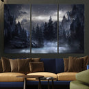 Night Landscape and Trees Wall Art Canvas Print
