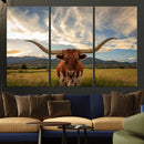 Texas Longhorn Canvas Wall Art – Majestic Triptych Animal by MyGreatCanvas | Canvas Wall Art Prints | Photo Prints & Wall Decor