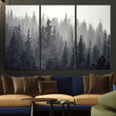 Misty Forest Canvas Wall Art – Monochrome Triptych Pine Tree by MyGreatCanvas | Canvas Wall Art Prints | Photo Prints & Wall Decor