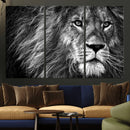Black and White Lion Canvas Wall Art Print – Wildlife by MyGreatCanvas | Canvas Wall Art Prints | Photo Prints & Wall Decor