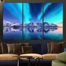 Northern Lights above Mountain Wall Art, Northern Lights