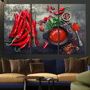 Red Chili Peppers Wall Art Kitchen Artwork Canvas Print by MyGreatCanvas | Canvas Wall Art Prints | Photo Prints & Wall Decor