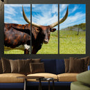 Longhorn and Cow Wall Art, Country Cow Wall Decor Canvas by MyGreatCanvas | Canvas Wall Art Prints | Photo Prints & Wall Decor