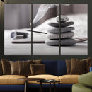 Burning Incense and Zen Stones Buddhism Wall Art, Zen Stones