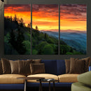 Forest Landscape Wall Art Sunset Canvas, Forest Sunset