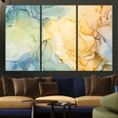 Green and Yellow Marble Fluid Effect Wall Art, Green and