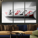 Framed Luck Poker Cards Canvas – Modern Triptych Wall Art,