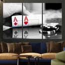 Aces Poker Art Poker Game Wall Art Canvas Print