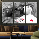 Poker Game Cards Wall Art Canvas, Multi Panel Wall Art by MyGreatCanvas | Canvas Wall Art Prints | Photo Prints & Wall Decor