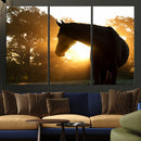 Horse at Sunset Wall Art Animal Canvas Print