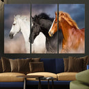 Animal Wall Art Three Horses Farmhouse Art Canvas, Framed by MyGreatCanvas | Canvas Wall Art Prints | Photo Prints & Wall Decor