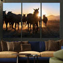 Horse Herd Wall Art Animal Canvas Print