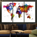 World Map Canvas Print – Detailed Map of the World Wall Art