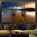 Serene Lake Pier at Sunset Canvas Print | Landscape Canvas