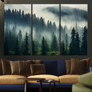 Captivating Misty Forest Wall Art Premium Canvas Print a