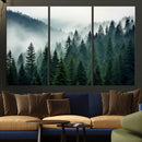 Captivating Misty Forest Wall Art Premium Canvas Print,