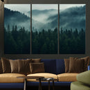 Captivating Misty Forest Wall Art Premium Canvas Print,