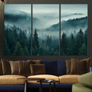 Captivating Misty Foggy Forest Wall Art Premium Canvas Print