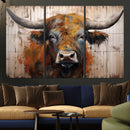 Abstract Bull Highland Cow Canvas Wall Art Print – Vibrant by MyGreatCanvas | Canvas Wall Art Prints | Photo Prints & Wall Decor