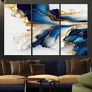 Gold Marble Art - Abstract Geode Gold And Blue Marble Shape