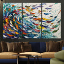 Modern Abstract Fish Shoal Wall Art Canvas Print, Colorful by MyGreatCanvas | Canvas Wall Art Prints | Photo Prints & Wall Decor
