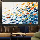 Abstract Fish Shoal Wall Art Canvas Print, Colorful Fish