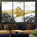 Gold Abstract Mountains Wall Art Print on Canvas, Nature