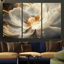 Gold Floral Wall Art Canvas Print, Framed Modern Flower Art by MyGreatCanvas | Canvas Wall Art Prints | Photo Prints & Wall Decor