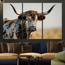 Texas Bull Longhorn Wall Art Canvas Print for Farm House by MyGreatCanvas | Canvas Wall Art Prints | Photo Prints & Wall Decor