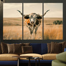Texas Cow Wall Art Canvas Print for Farm House Wall Decor, by MyGreatCanvas | Canvas Wall Art Prints | Photo Prints & Wall Decor