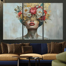 Golden Petal Wall Art Canvas Print - Silhouette Woman Wall by MyGreatCanvas | Canvas Wall Art Prints | Photo Prints & Wall Decor