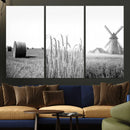 Vintage Farmhouse Black and White Triptych Wall Art – Giclee