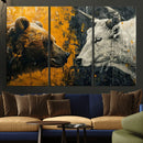 Bear and Bull Wall Art Canvas Print – Abstract Animal