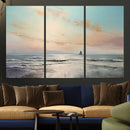 Abstract Ocean Wall Art -  Boat Wall Art Canvas Print